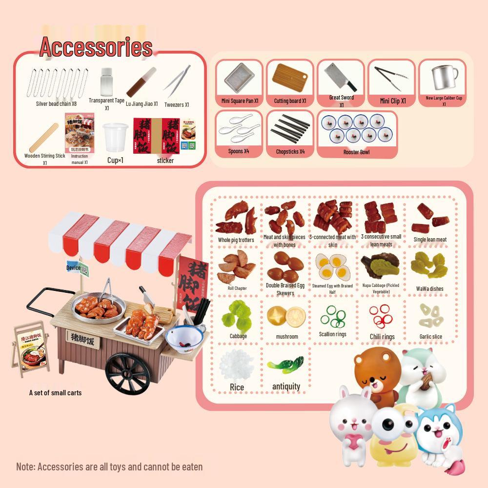 Yibile Mini DIY Pig Trotters Rice Handmade Simulation Dish Toy Set