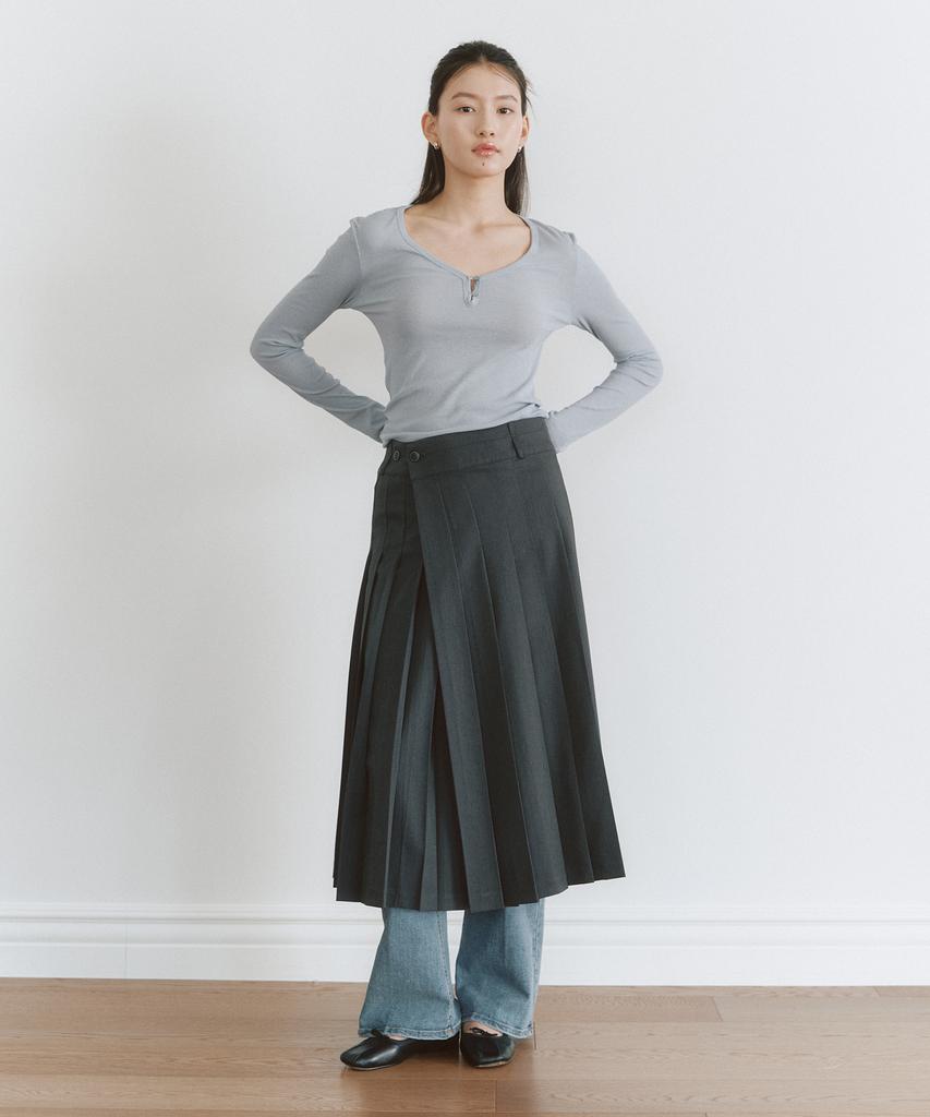 Ceme Pleats Wrap Skirt(Cc)