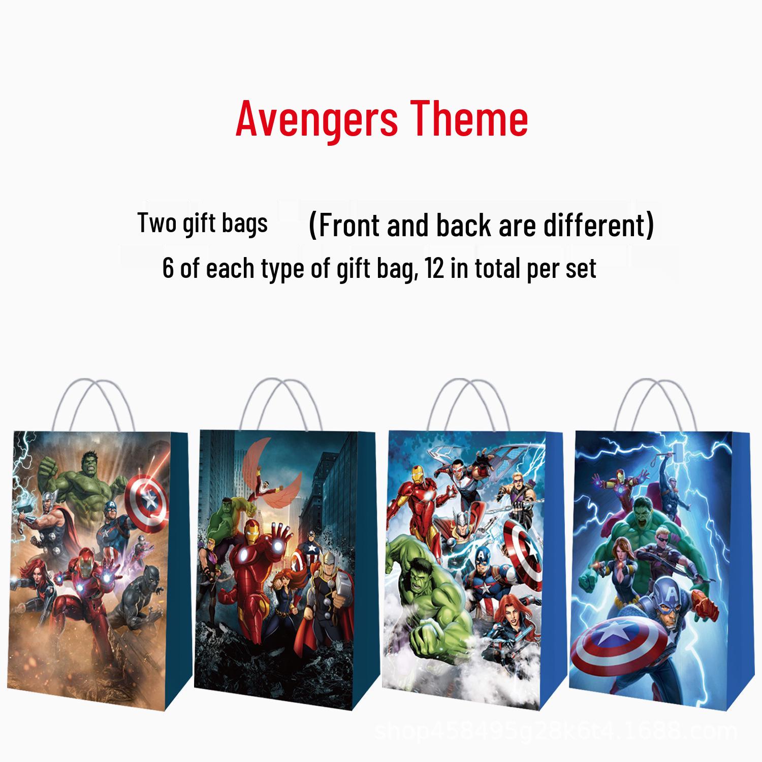 In Stock Avengers Birthday Party Kraft Paper Gift Bags