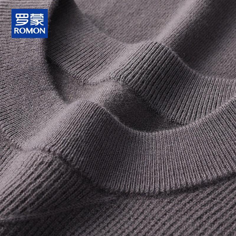 ROMON Men's 100% Pure Wool Round Neck Pullover Sweater