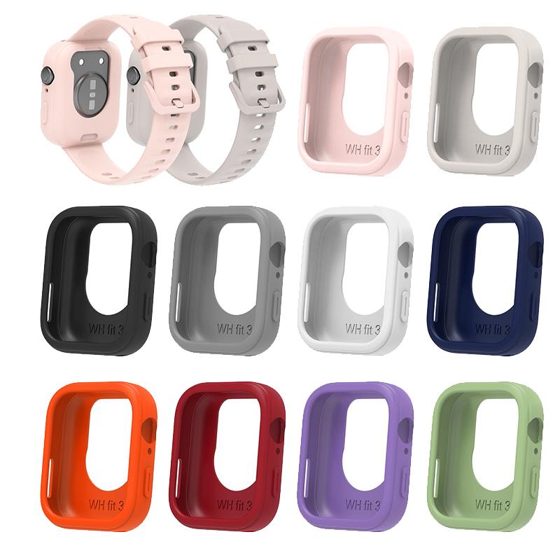Fullt beskyttende etui deksel skall for Huawei Watch Fit 3 Smartklokke etuier myk silikon skjermbeskyttende for Huawei Fit3 Colorfu