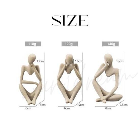 Human ObjectThinking Style - 3 Piece Set Human-shaped Object Figurine Abstract Art Modern Interior Goods Decoration Sculpture Ornament Stylish Compact