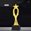 Customized Resin Trophy, Gold, Silver, Copper, Excellent Employee Sports Competition Souvenirs, Free Lettering Crystal Base, 1Pc