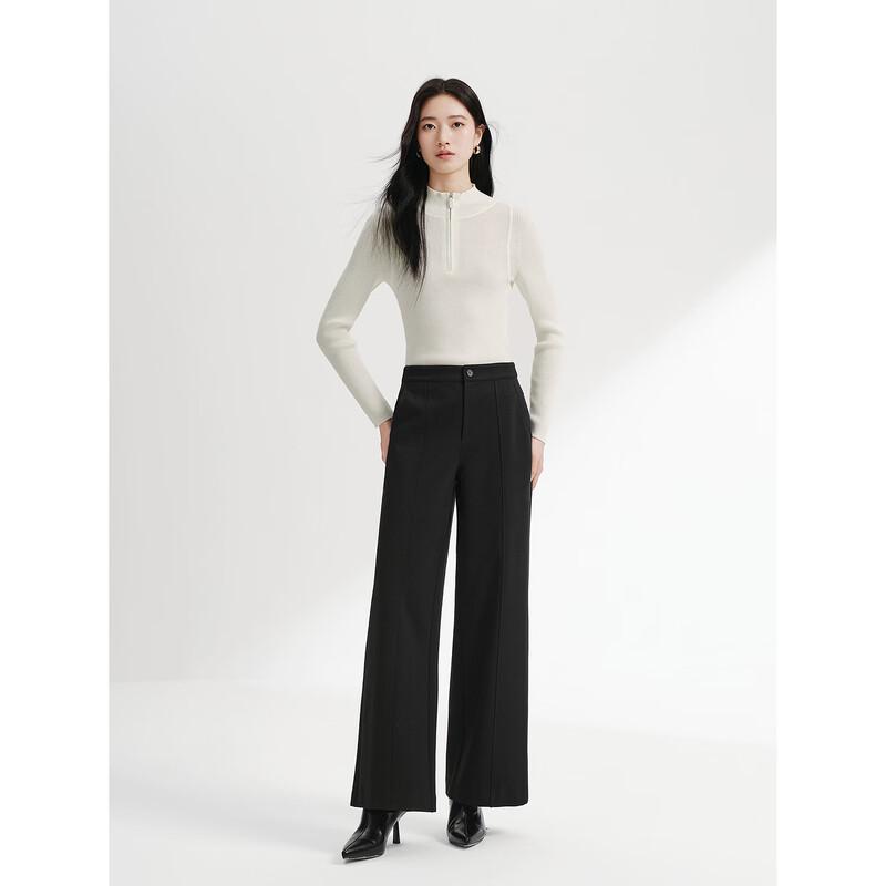 JUZUI Women's Minimalist Casual Wide-Leg Trousers