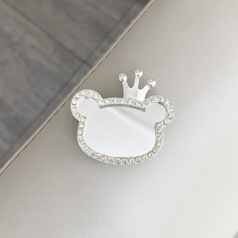 Mobile Phone Airbag Bracket Wind Paste Retractable Lazy Portable Makeup Mirror Bear Rhinestone Bow Tie
