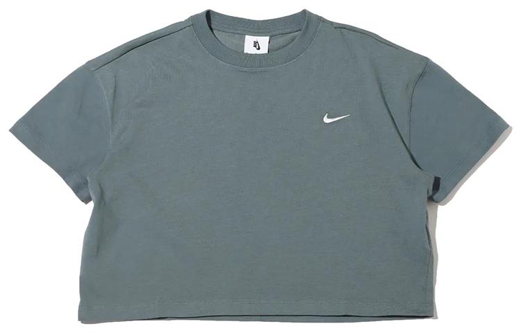 Nike Crop Tops Women s Gait Leaf Green Crew Neck Moderate DA0324-387 XXS