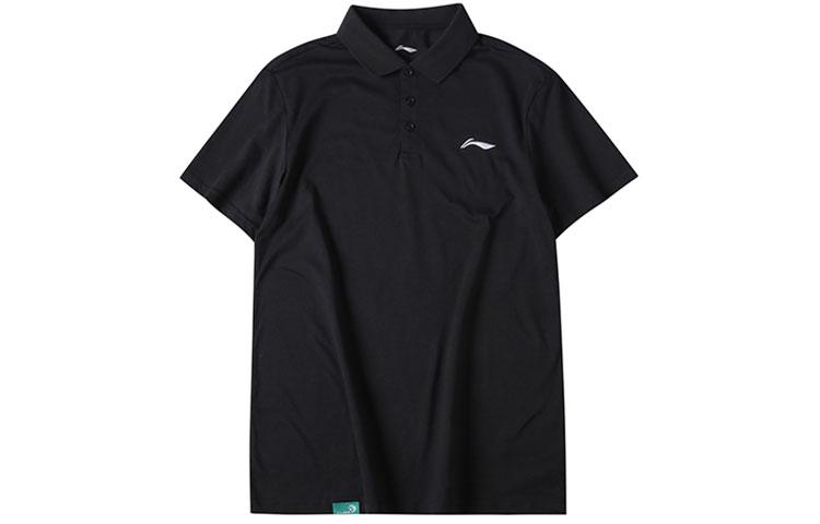Li Ning Solid Color Polo Shirt Summer Men s Black APLR129-1 XL
