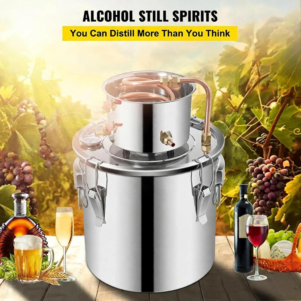 Alambic Wine Distiller Alcohol Moonlight 5 Gal DIY Still Stainless Steel Home Brewing