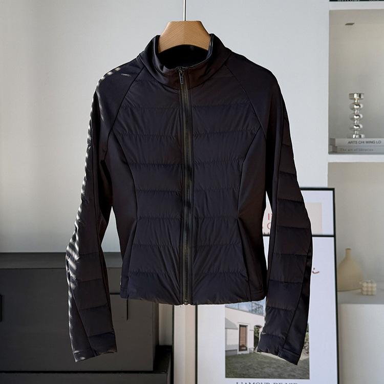 L White duck down yoga jacket down jacket women's new outdoor slim fit thin small light