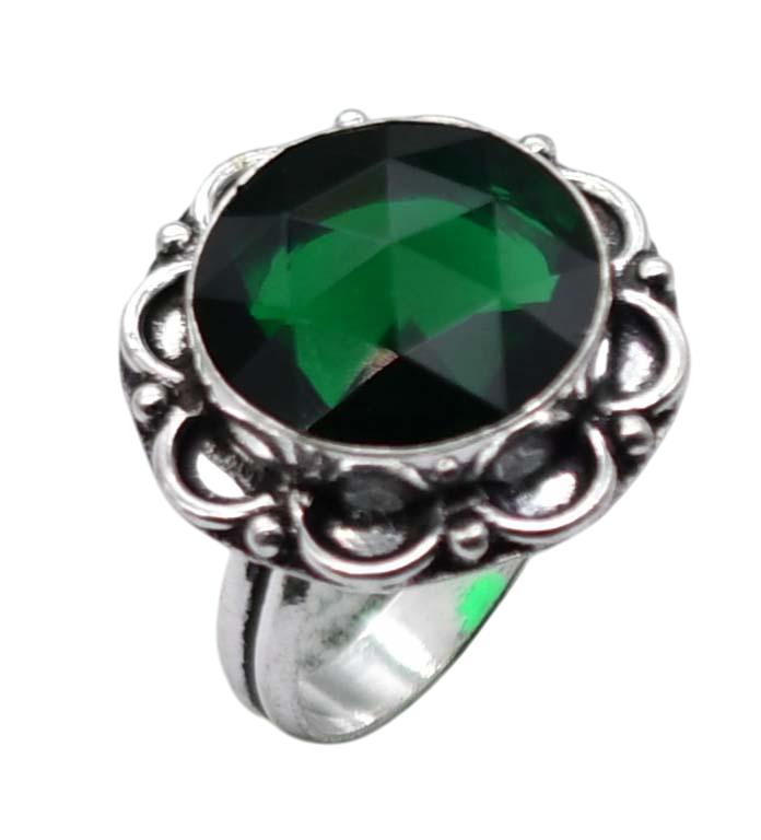 Green Garnet Gemstone Ethnic Handmade Antique Design Ring US Size-9.25 Z 146