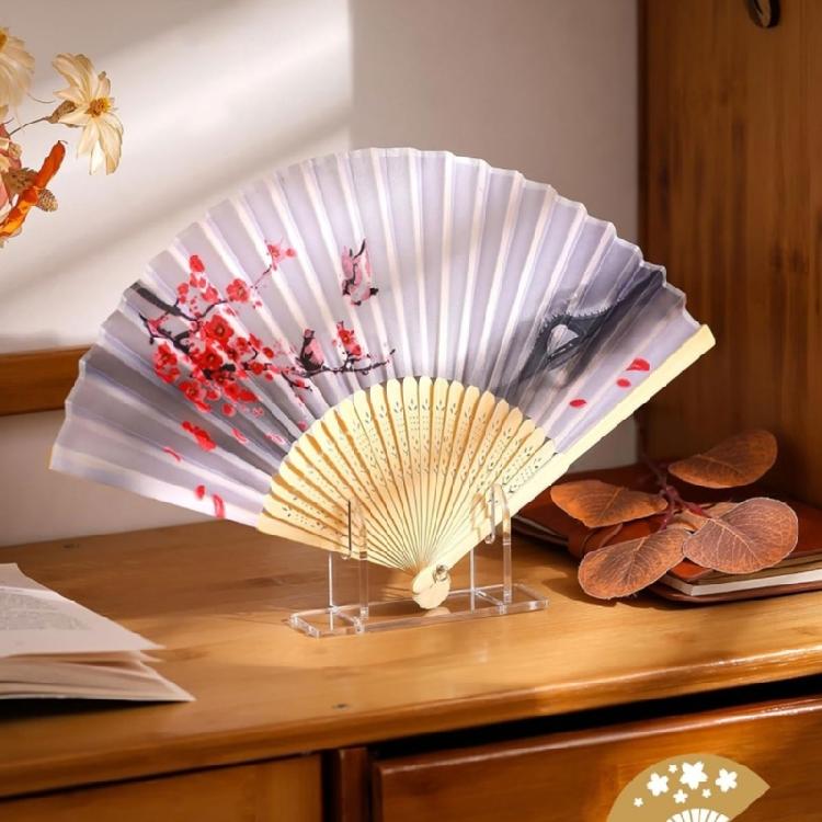2/3Pcs Stylish Acrylic Handheld Fan Rack Clear Folding Fan Desktop Display Stand Shelves for Easy Assembly and Storage