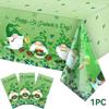 St. Patrick's Day Clover Tablecloth Decorations 2025 Clover Printed Tableclot Rectangle Table Cover St. Patrick's Day Party Decoration