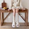 Women's Autumn and Winter Knitted Ankle Socks, Ankela Red Dui Dui Warm and Versatile White Calf Gloves