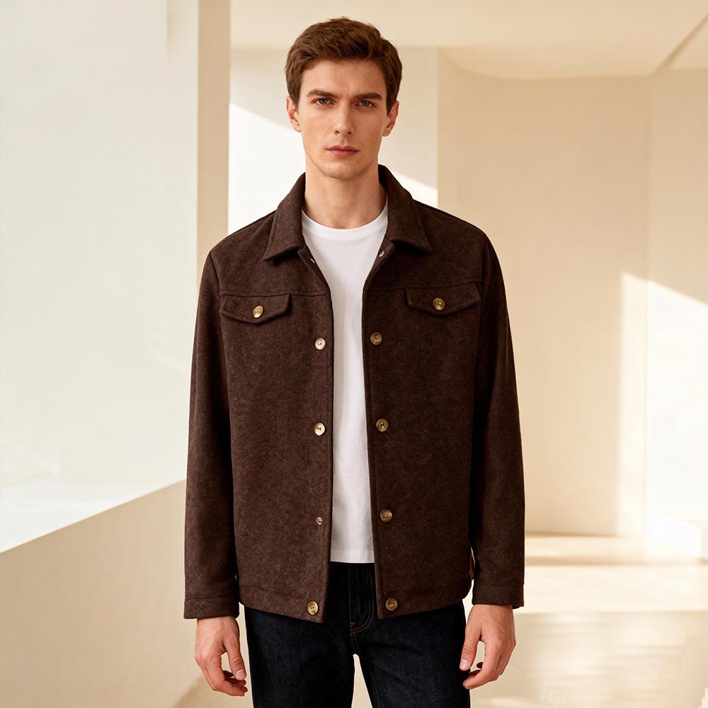 Men's Wool Coat: Single-Breasted Solid Color Autumn/Winter Fashionable Jacket