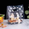 Gänseblümchen-Aufdruck Take-Away-Tragetaschen Kuchen- und Dessert-Backverpackungsbeutel Verdickte Transparente Lebensmittelliefertaschen PE-Material Geschenk-Plastiktüte