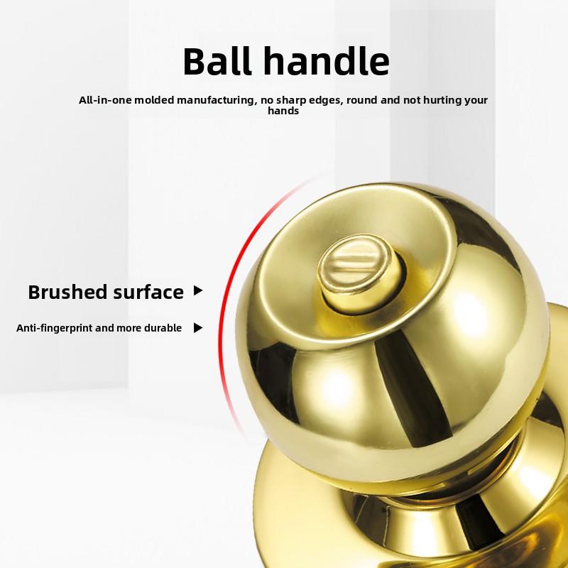 Stainless Steel round Ball Door Knobs Passage Entrance Lock Handle for Bedrooms Living Rooms Hardware Accessories