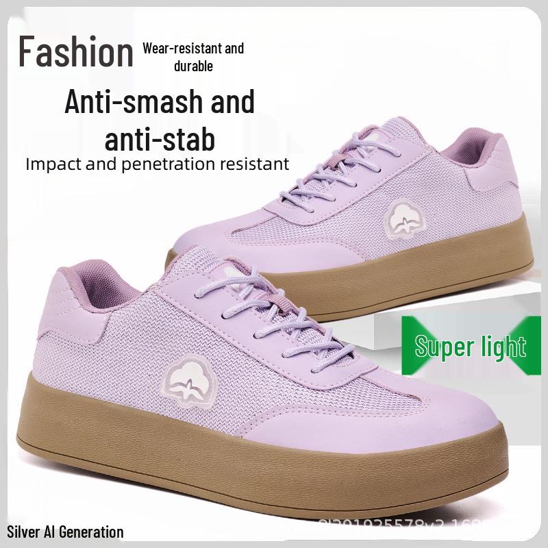 Scarpe di Sicurezza Estive da Donna con Puntale in Acciaio - Traspiranti, Casual, Anti-Schiacciamento, Anti-Perforazione, Coibentate, alla Moda per la Protezione del Lavoro.