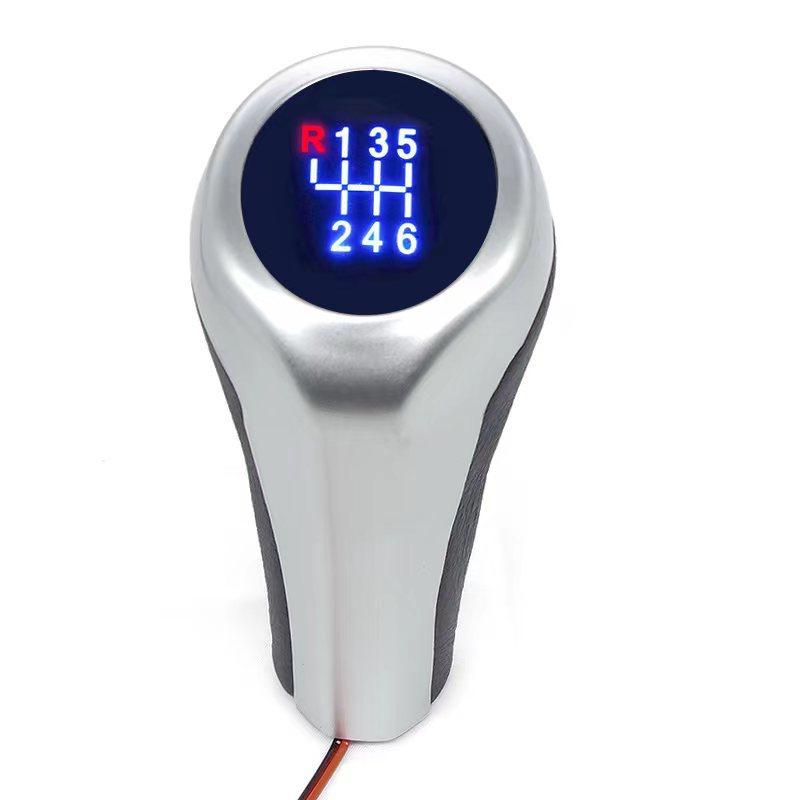 For BMW with light shift lever shift head E46E36E90 shift lever shift lever handball accessories Matte silver 6 speed