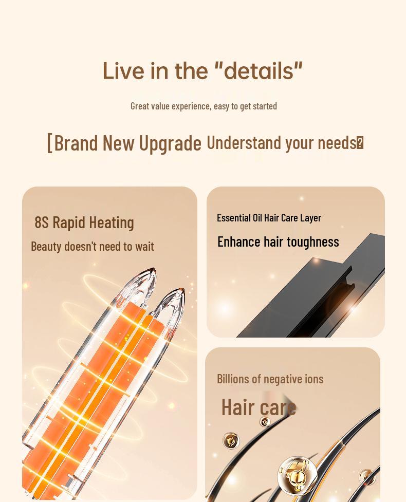 Dual-Function Curl & Straight Hair Iron with Digital Temp Control & Ionic Care