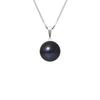 Necklace - - AAA+ Freshwater Cultured Pearl - Black - 925 Silver - 42 Cm