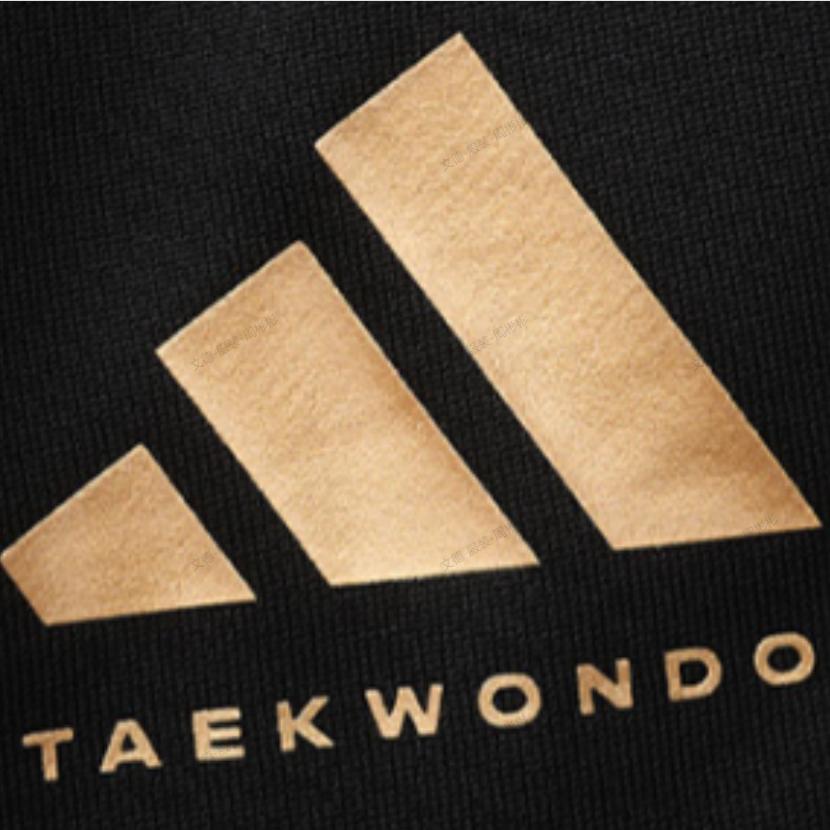 Adidas Taekwondo Round Neck Pullover Short Sleeve T-Shirt Comfortable Striped Fashion Long Pants Casual Sports Suit ADICLTS24CTK-BG+TR30PT-BG