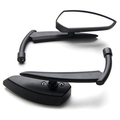 HANSWD Scary Reaper Universal Custom Motorcycle Cruiser Mirrors Adapter Custom Rearview Mirrors - Chrome-Free (Black)