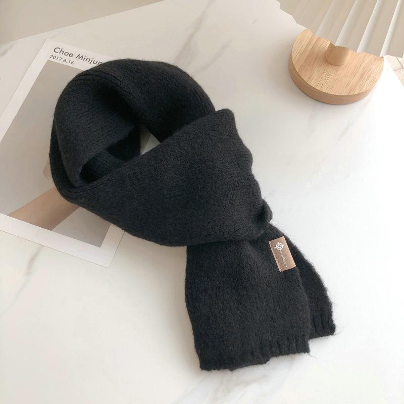 Eșarfă tricotată pentru femei, de culoare solidă, lână, toamnă, iarnă, eșarfe calde, design simplu, șal de cașmir moale îngroșat