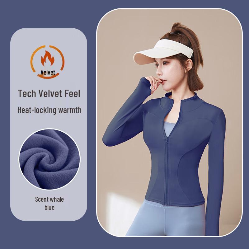 Women s Fleece-Lined Zip-Up Yoga & Outdoor Jacket S