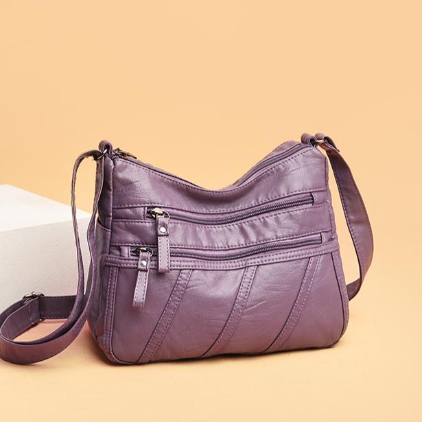 Kryssveske for mamma Ny Vasket Mykt Skinn Dame Liten Veske Allsidig Skulderveske