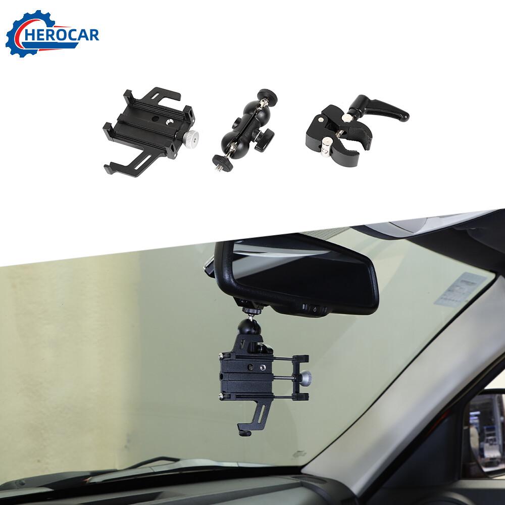 3XMetal Car A-Pillar Mount Phone Holder Bracket Stand for Jeep Wrangler JK JL JT