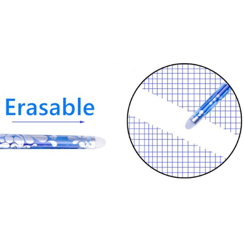 23 Pcs Erasable Pen Set 0.5mm Tip Washable Handle Smoothly Comfortable 2 Pen 1 Eraser and 20 Blue Refills