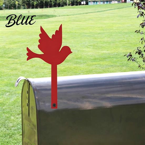 Wetterfestes Briefkasten-Schild Eisenflagge, Metall Vogelform Briefkasten-Pfahl Nummernschild, Dekorative Flaggen-Ersatz für Außenbereich Garten