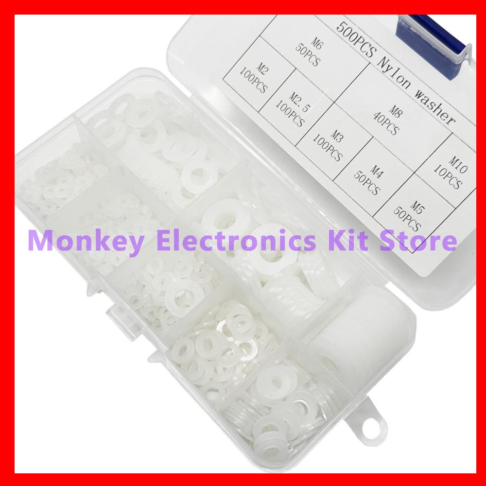 111PCS/1 Set M1 M1.1 M1 M1 M1 M6 M8 M11 White Plastic Nylon Flat Washer Flat Gasket Screw Bolt Insulation Washer Assembly Kit