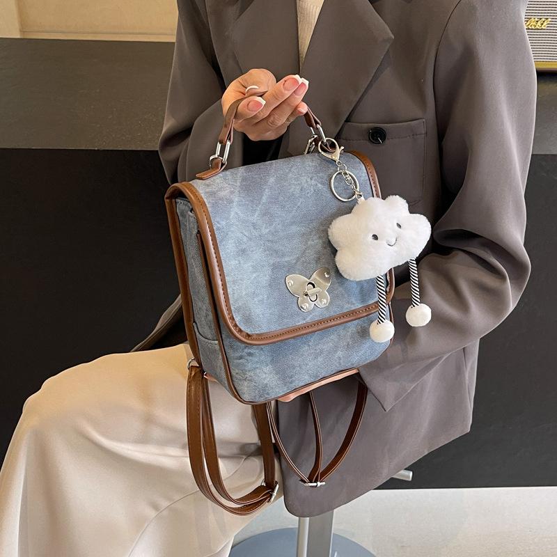 

Модный женский небольшой легкий водонепроницаемый рюкзак из полиуретана для отдыха и путешествий джинсовый синий