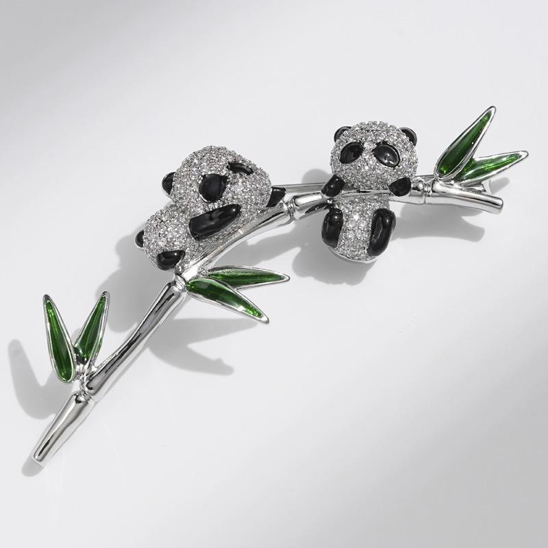 Bo Xin Yun Panda Brooch: Cute Chinese Style Pin for Women  Men