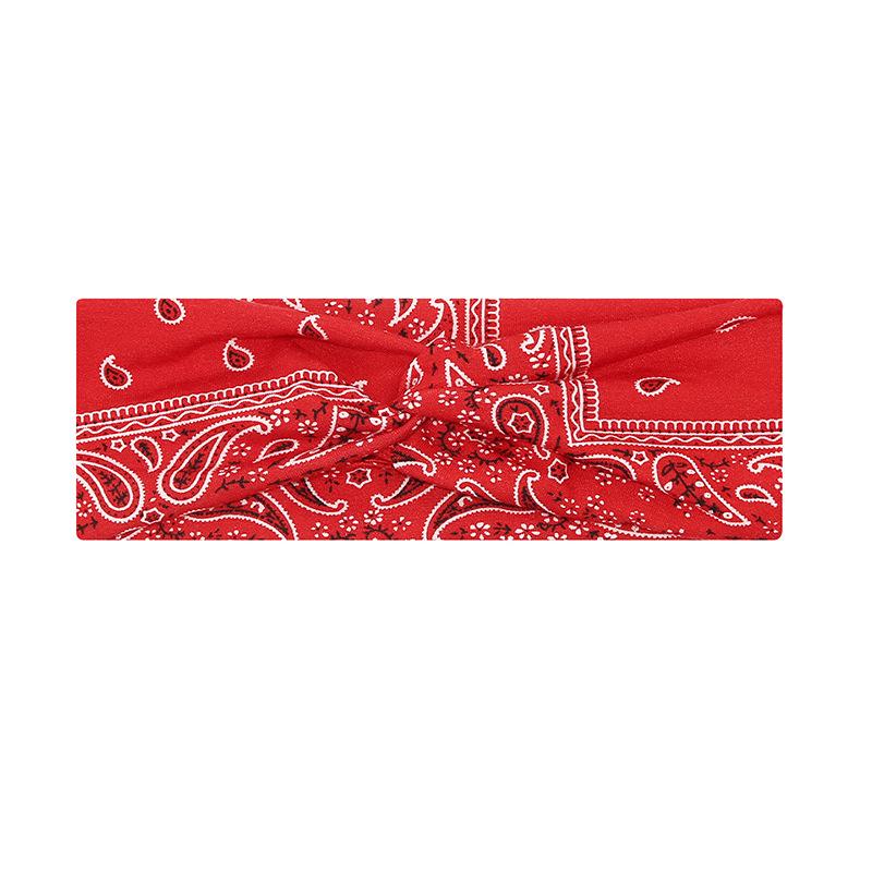Cross-border Paisley Cotton Headband: Elastic, Washable, Perfect for Yoga & Sports.