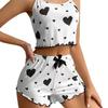 European & American Style Heart-Print Camisole Shorts Pajama Set