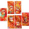 6pcs Traditional Lucky Money Envelopes 2026 Horse Year Red Pocket Money Bag  Marriage Ceremony