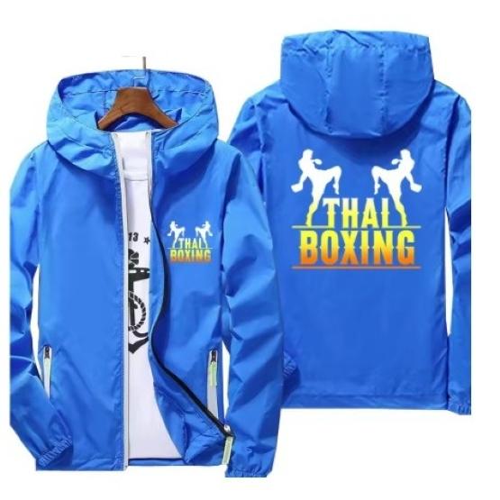 Jaqueta Moletom Corta-vento com Capuz Muay Thai Kick Boxing MMA UFFC Unissex Manga Longa Estampa Esporte Academia Fitness Treino