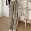 Loose Casual Pants Women Workout Trousers Wide Leg Pants Retro Flip Up Suit Pants  Female