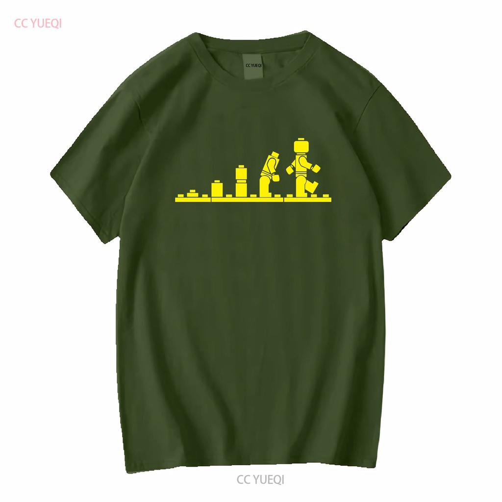 Bricks Evolution Mens T Shirt Movie Master Builder Classic Awesome Spaceman Funny Kids Present Idea Joke Top Dad Vintage