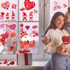 CCINEE Valentine's Day Window Cling,6 Sheet Heart Gnome Elf Window Sticker Decals for St. Valentine's Day Wedding Party Home Window Decoration Supply
