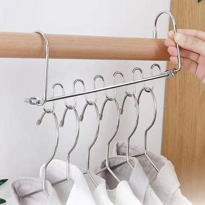 Perchas de ropa con múltiples puertos, perchas mágicas ahorradoras de espacio, perchas de acero inoxidable para armario, perchas de secado y almacenamiento.