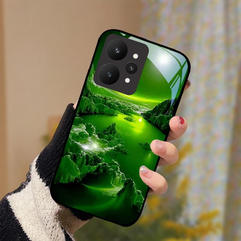 Luxus Gehärtetes Glas Hülle Für Realme 15 5G RMX5106 RMX5105 Handyhülle Vollständig Schützend Stoßfest Hülle Fundas Cartoon Capa