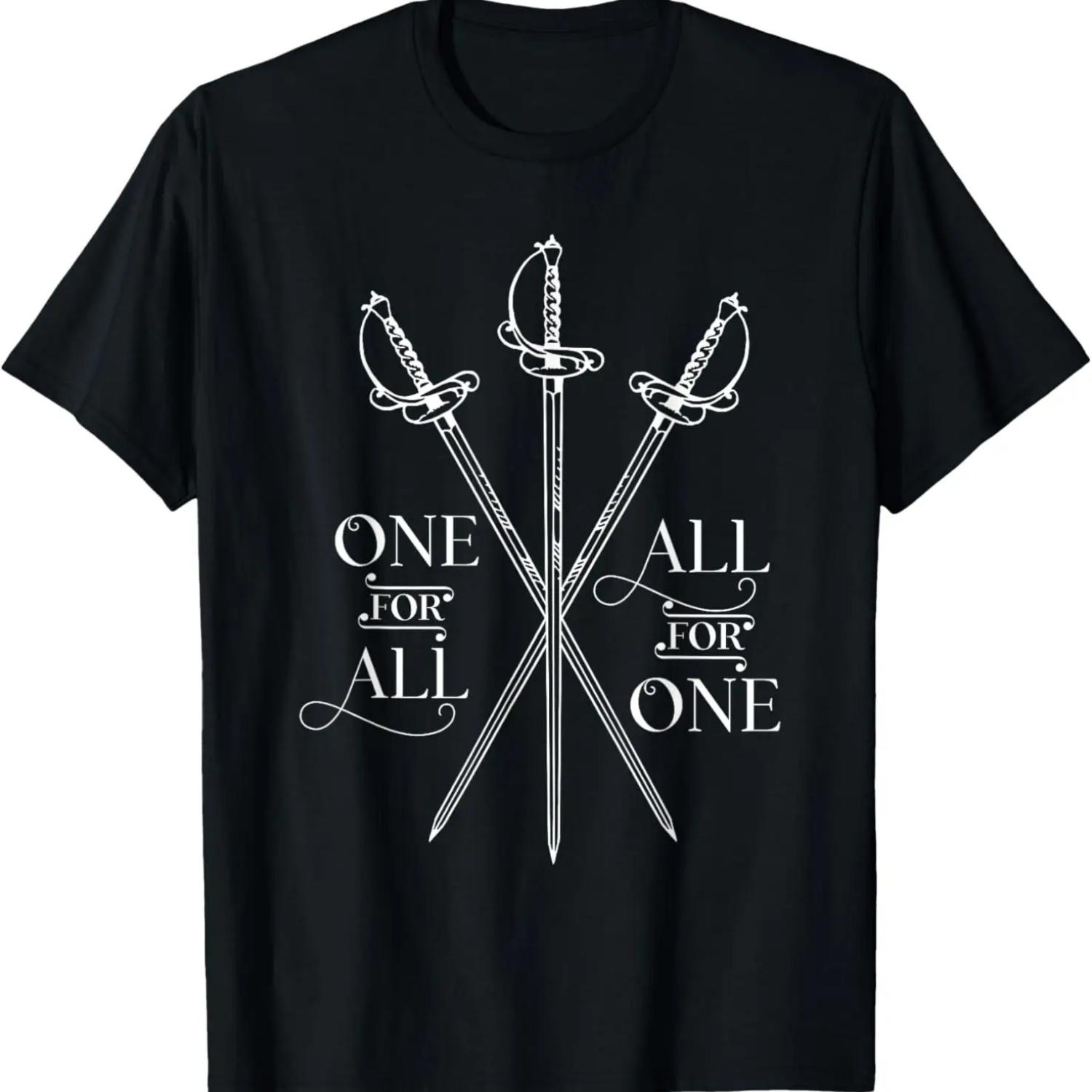 One for All, All for One The Three Musketeers Literary T-Shirt S чёрный