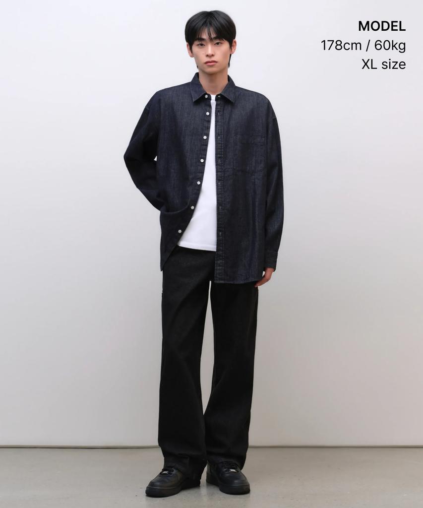 Musinsa Standard Oversized Denim Shirt [Deep Indigo]