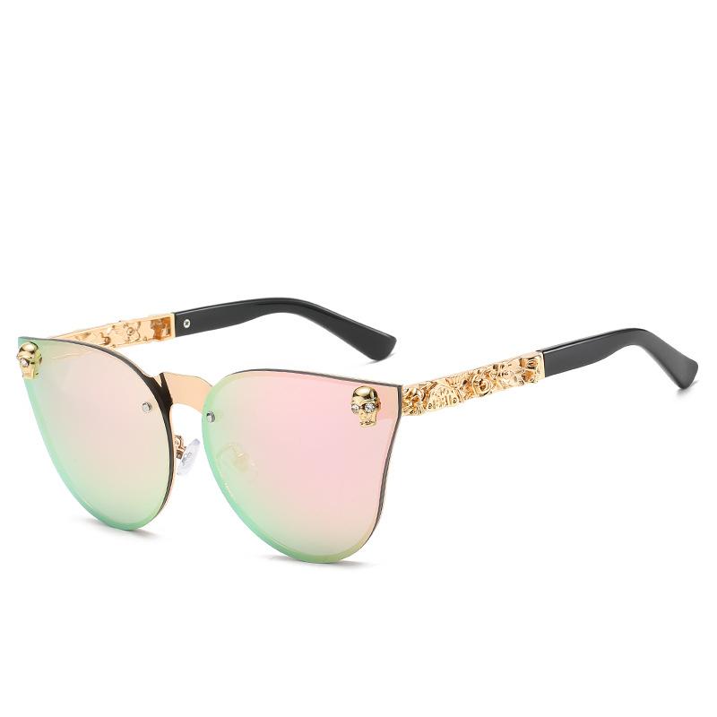 New Gothic Sunglasses Metal Personalized Carved Leg Sunglasses Male Female Same Style Skull Head Sunglasses