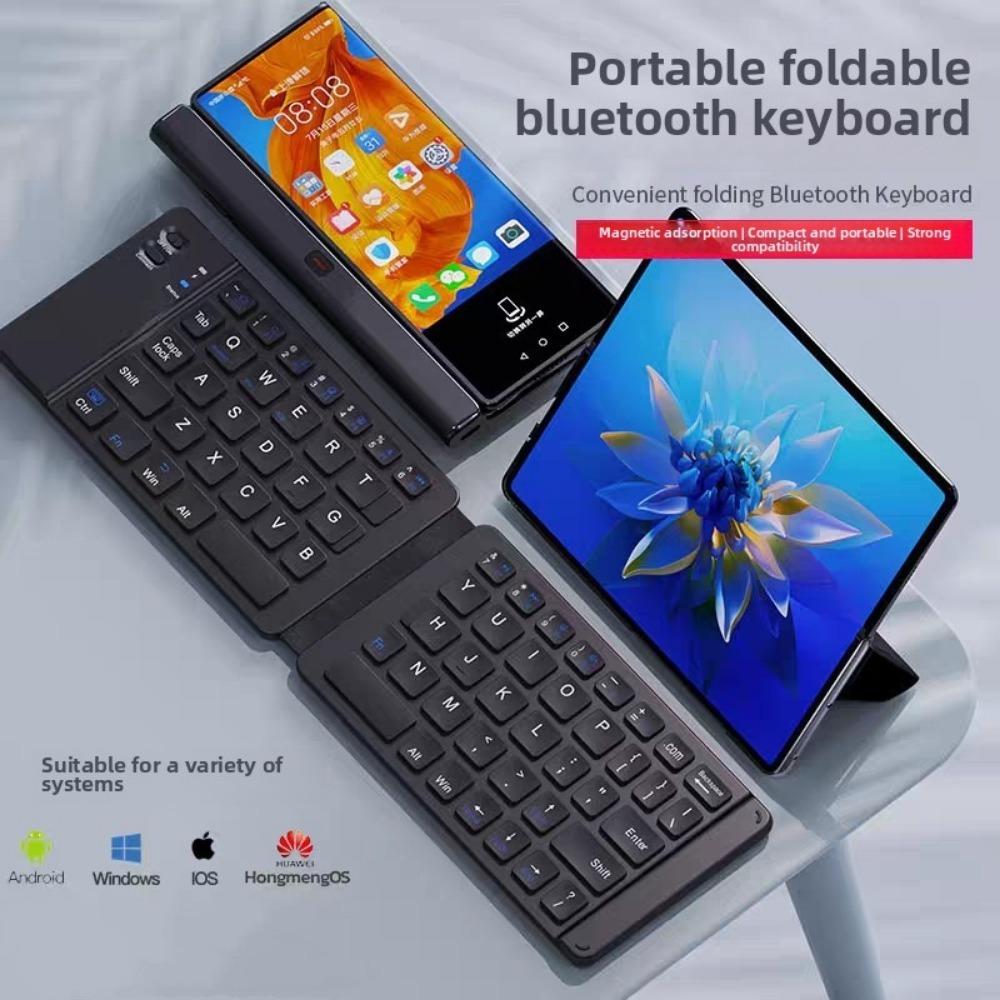 

Складная клавиатура Bluetooth портативная для iPad Mini Phone Tablet Business Office Wireless Language Keyboard чёрный