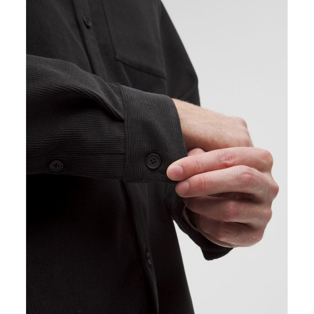 Lululemon Corduroy Relaxed Fit Long Sleeve Button Up Shirt Black