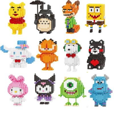 Linkgo Connection Building Blocks Snoopy Garfield SpongeBob Monster University Nick Sanrio Melody 3D Model Mini Brick Figure Toy